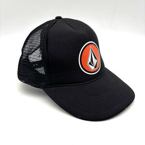NEW Vintage 00s Y2K Volcom Stone Black Snapback Mesh Trucker Hat Adult OSFM